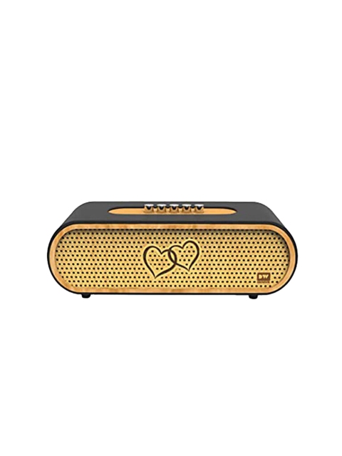 

DECIWOOD Black & Yellow Solid Curved 20W Wooden Portable Bluetooth Speaker