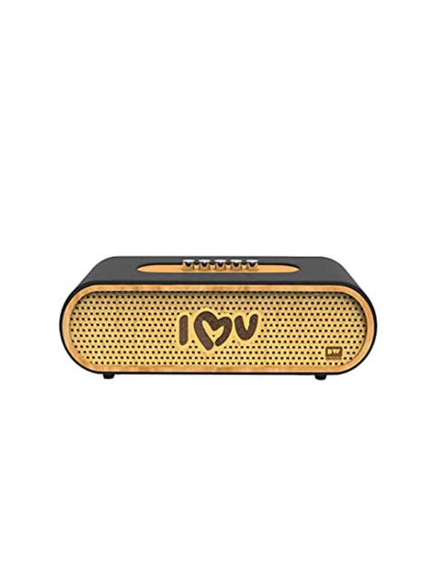 

DECIWOOD Beige & Black Solid Wooden Curved Portable Bluetooth Speaker