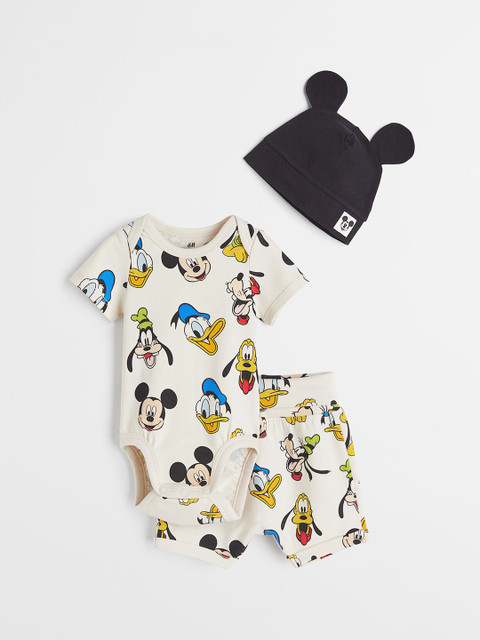 

H&M Boys Pack Of 3 Mickey & Donald Printed Set, Black