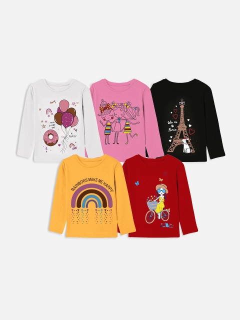 

Trampoline Girls White & Pink Printed T-shirt Pack Of 5