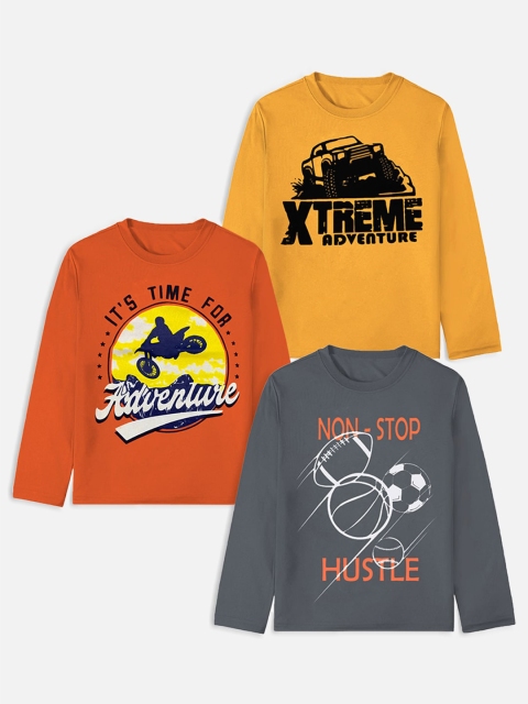 

Trampoline Boys Pack of 3 Printed T-shirts, Yellow