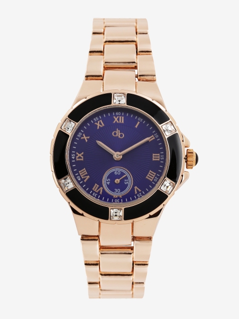 

DressBerry Women Blue & Rose Gold-Toned Analogue Watch