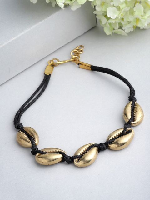 

PANASH Women Gold-Toned & Black Handcrafted Gold-Plated Charm Bracelet