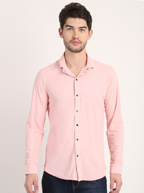 

COLVYNHARRIS JEANS Men Pink Comfort Slim Fit Stretchable Casual Shirt