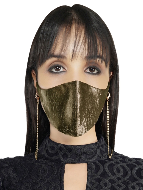 

ATTIC SALT Women Light-Brown Solid 3-Ply Cloth Mask