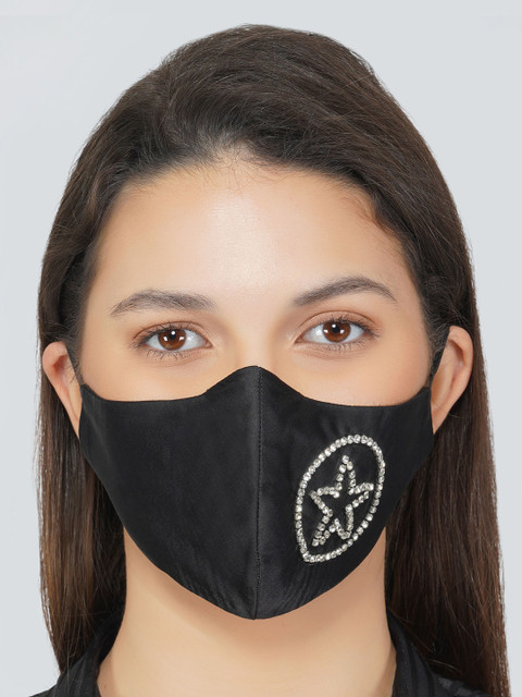 

ATTIC SALT Women Black Satin Outdoor Masks