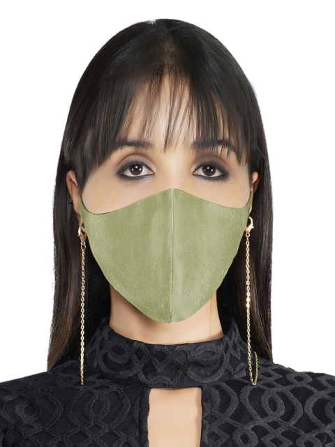 

ATTIC SALT Women Green Self-Design 3-Ply Reusable Outdoor Clothes Masks