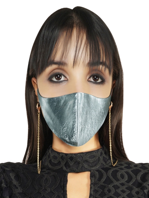 

ATTIC SALT Women Blue Self-Design 3-Ply Reusable Outdoor Clothes Masks