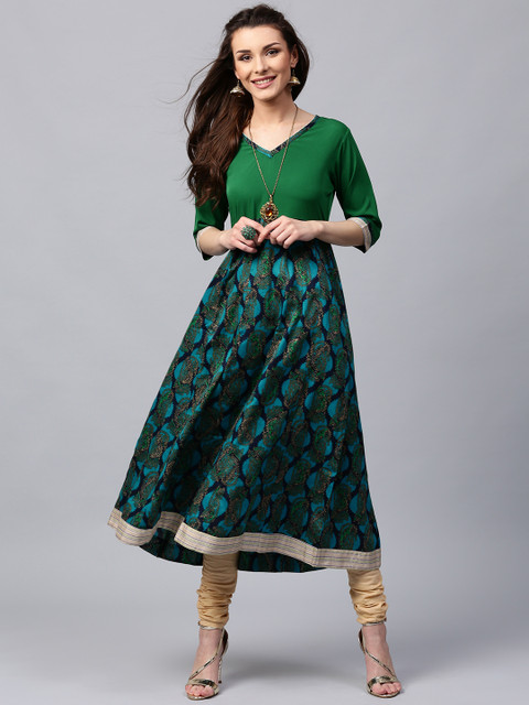 

Libas Women Blue Printed Anarkali Kurta