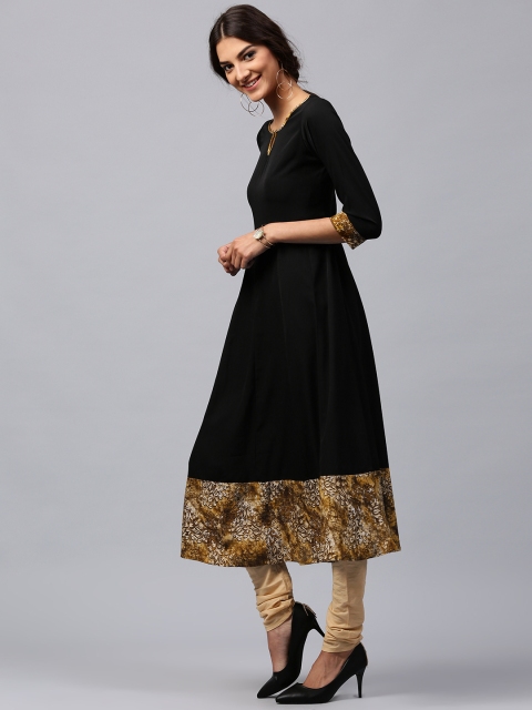 

Libas Women Black Solid Anarkali Kurta