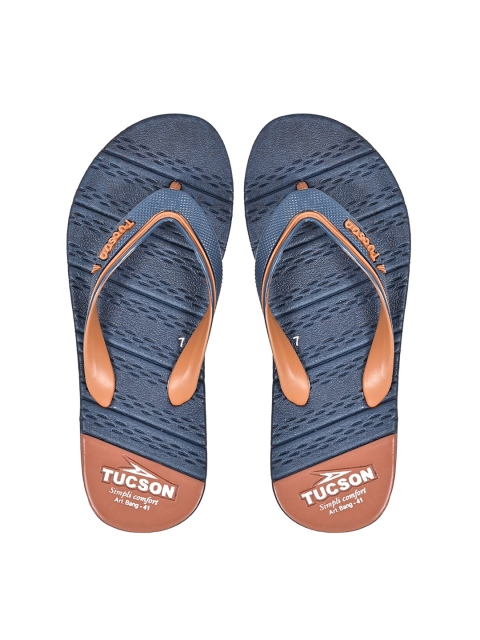 

Tucson Men Navy Blue & Brown Rubber Slip-On