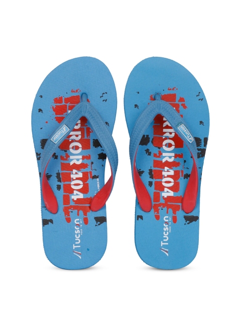 

Tucson Men Blue & Red Rubber Thong Flip-Flops