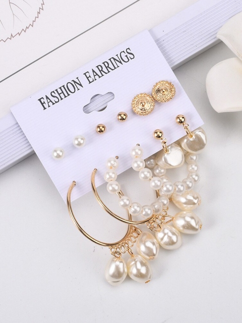 

ANNA CREATIONS Gold-Toned Contemporary Studs Earrings