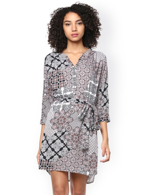 

Harpa Women Black & White Printed A-Line Dress