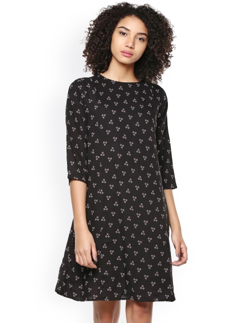

Harpa Women Black Printed A-Line Dress