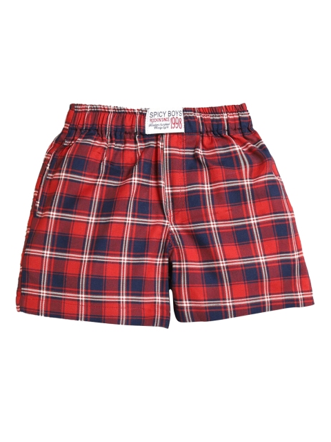 

Hopscotch Boys Red Checked Boxers 1075554-Red