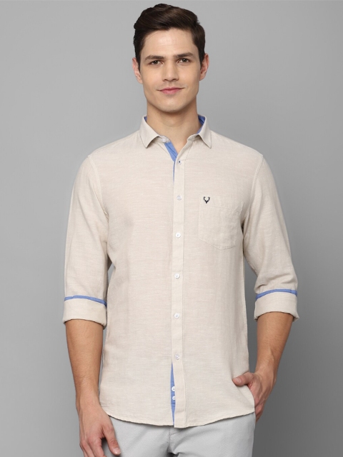 

Allen Solly Men Beige Slim Fit Casual Shirt