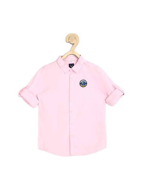 

Allen Solly Junior Boys Pink Solid Cotton Slim Fit Casual Shirt