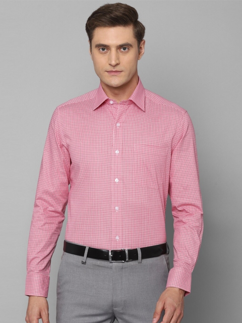 

Louis Philippe Men Pink Micro Checks Checked Formal Shirt