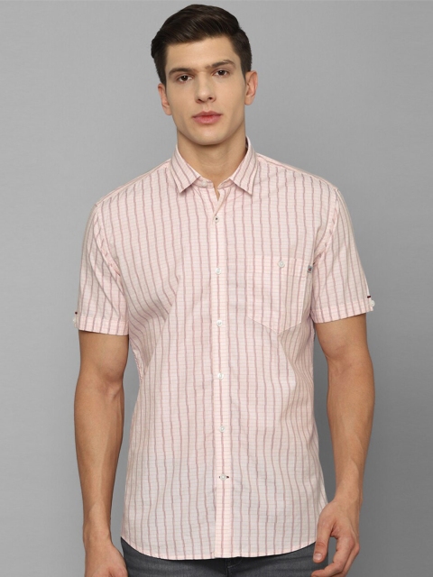 

Louis Philippe Sport Men Pink Cotton Striped Slim Fit Casual Shirt