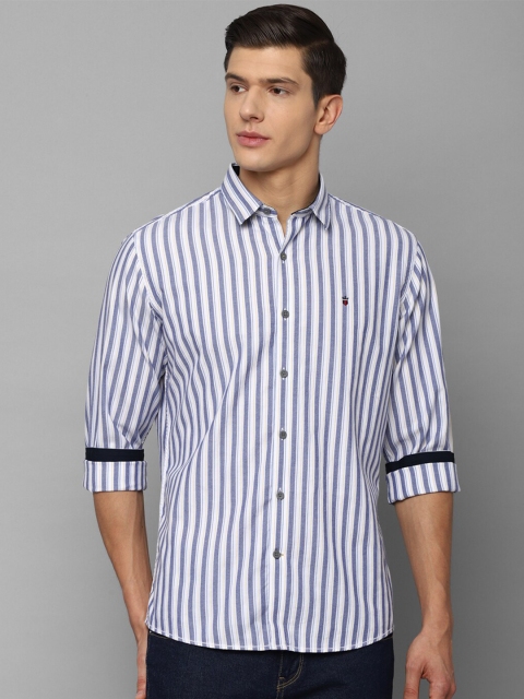 

Louis Philippe Sport Men Blue & White Slim Fit Striped Casual Cotton Shirt