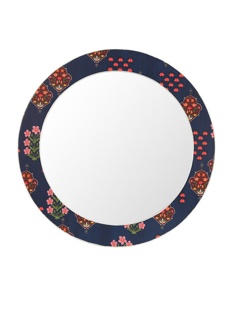 

India Circus by Krsnaa Mehta Blue & Orange Floral Border Wall Decor Mirrors