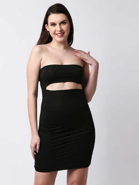

LYKKEIN Black Off-Shoulder Bodycon Dress
