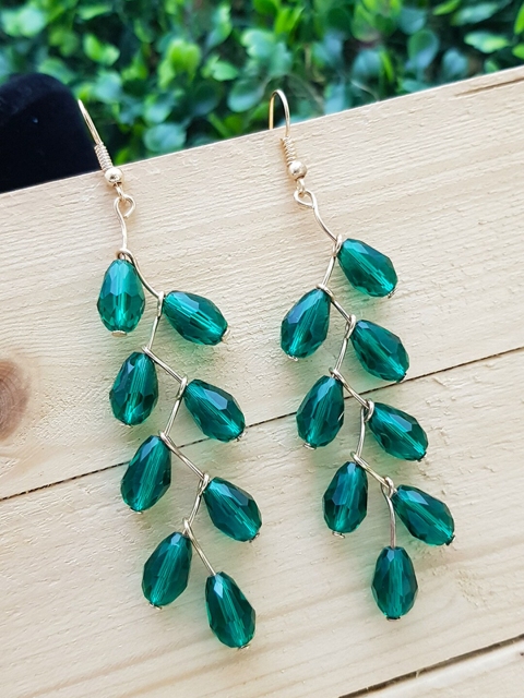 

GRIIHAM Women Green Fashionable Party Wear Grain Earrings