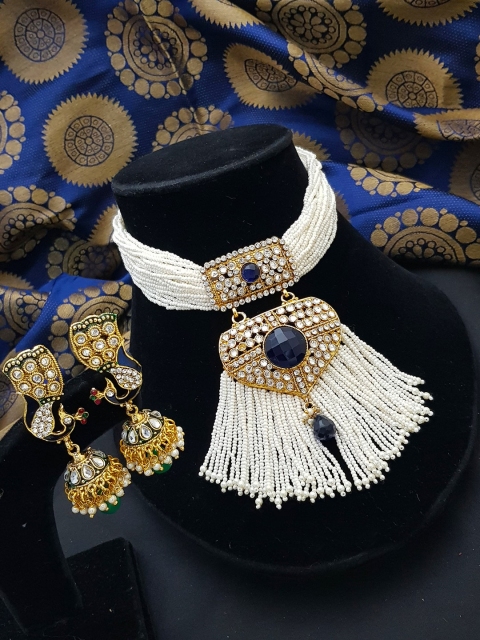 

GRIIHAM Gold-Plated Egyptian design Short Pearl Jewelry Set, Multi