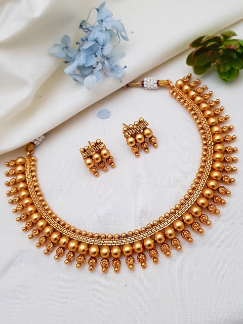 

GRIIHAM Gold-Plated AD-Studded Jewellery Set