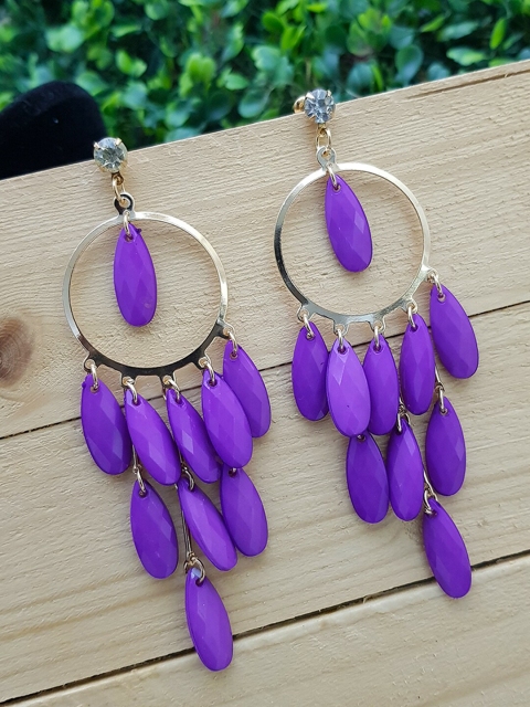 

GRIIHAM Lavender Contemporary Drop Earrings