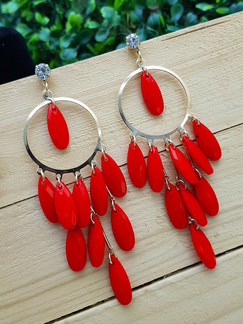 

GRIIHAM Magenta Contemporary Drop Earrings