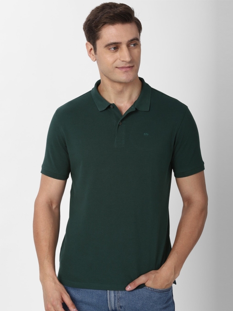 

Peter England Casuals Men Green Polo Collar T-shirt