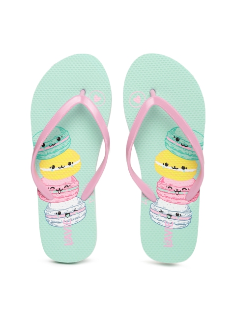 

Lavie Women Pink & Sea Green Printed Flip-Flops