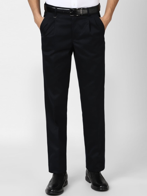 

Van Heusen Men Black Pleated Trousers