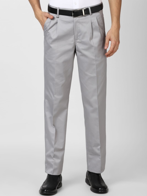 

Van Heusen Men Grey Pleated Trousers