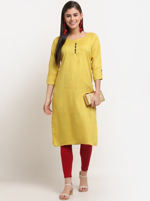 

GRACIT Women Yellow Pure Cotton Kurta with Leggings