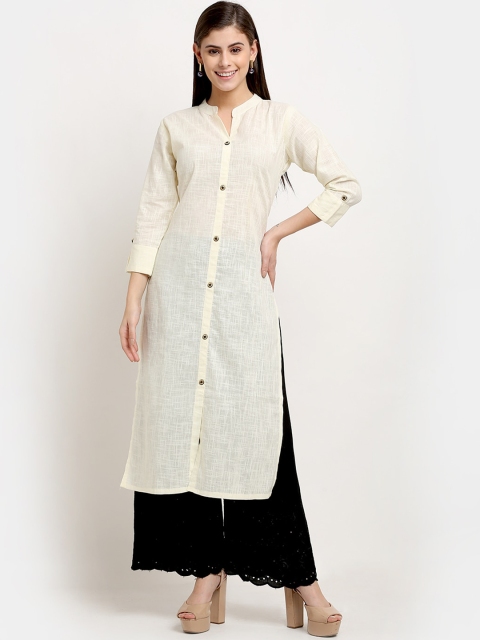 

GRACIT Women Cream-Coloured Pure Cotton Kurta With Palazzos