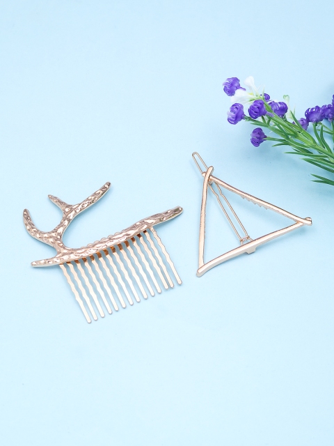 

Golden Peacock Set of 2 Gold-Toned Hair Accessories