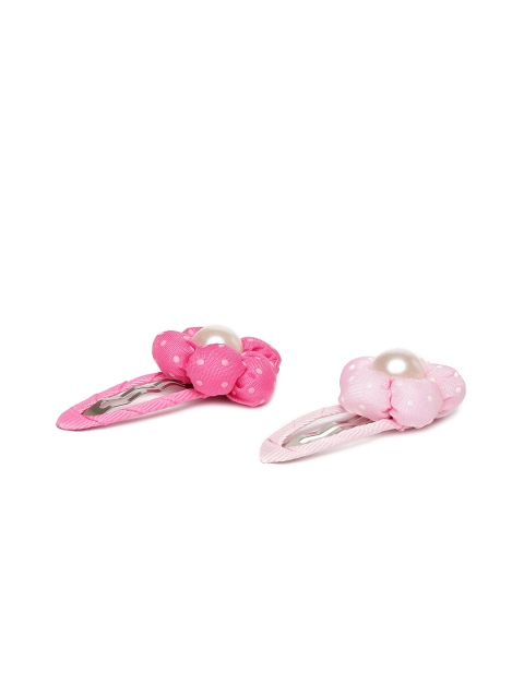 

Golden Peacock Girls Set of 2 Pink Floral Tic-Tac Hair Clips