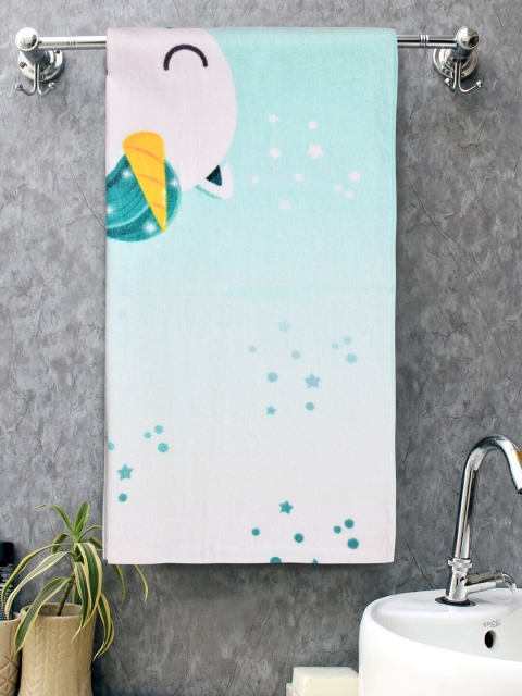

BOMBAY DYEING Kids Sea Green Unicorn Printed 400 GSM Bath Towels