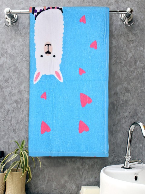 

BOMBAY DYEING Kid Blue Printed 400 GSM Rectangular Bath Towels