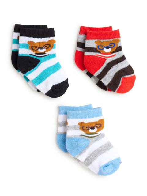 

Hopscotch Boys Pack Of 3 Striped Ankle-Length Socks, Multi