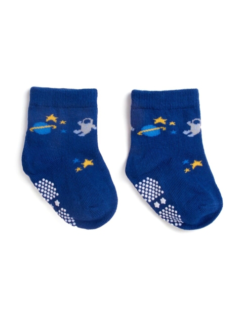 

Hopscotch Boys Blue Graphic Print Cotton Ankle-Length Socks