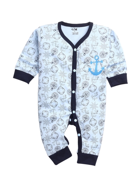 

Hopscotch Boys Blue Printed Bodysuit