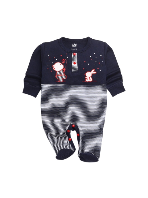 

Hopscotch Boys Blue Printed Bodysuit
