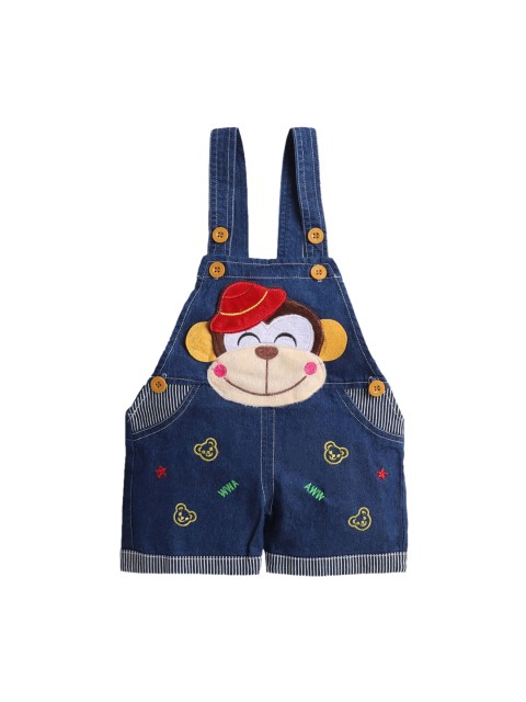 

Hopscotch Blue Printed Short Dungaree