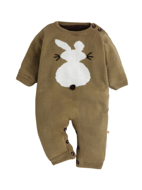 

Hopscotch Infant Boys Beige Patterned Rompers