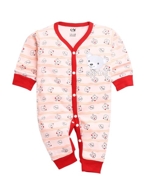 

Hopscotch Boys Peach-Coloured Printed Bodysuit