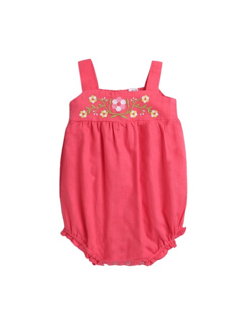 

Hopscotch Infant Girls Fuchsia-Pink Printed Cotton Bodysuit
